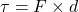 \tau = F \times d