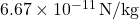 6.67\times10^{-11}\,\mathrm{N/kg}