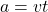 a = vt
