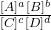 \frac{[A]^a[B]^b}{[C]^c[D]^d}