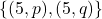 \{(5,p),(5,q)\}