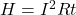 H = I^2Rt